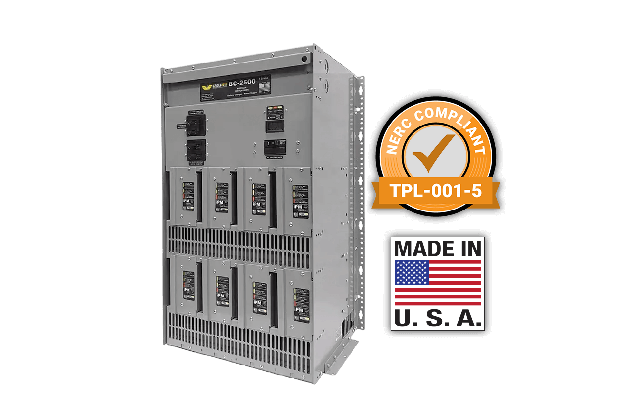 Eagle Eye Power Solutions BC-2500 Industrial Battery Charger - NERC TPL-001-5 Compliant - Made in the U.S.A.